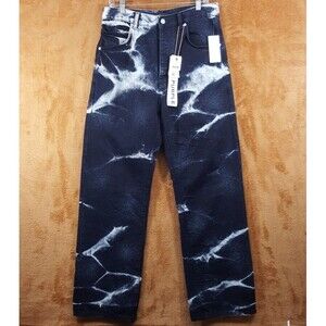 PURPLE BRAND Jeans Mens Size 36 Dark Wash Baggy Wide Leg Marble Coated P018 $550